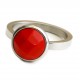 Anillo de Acero con botón rojo