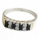 Anillo con aplique baguettes negro 