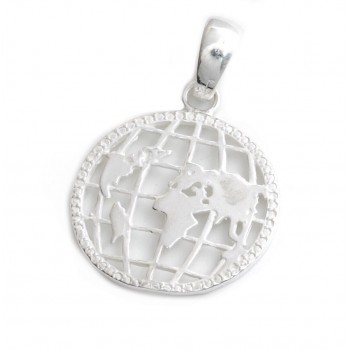 Dije de plata mapamundi 27mm