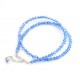 Collar de plata cristal azul lavanda 4mm 40cm 
