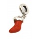 Dije de plata pasante bota navideña roja 12mm