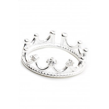 Anillo de plata corona calada con cubic 