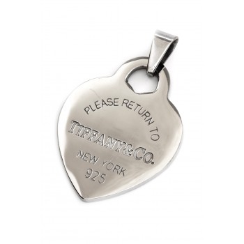 Dije de Acero corazón plano 36mm 