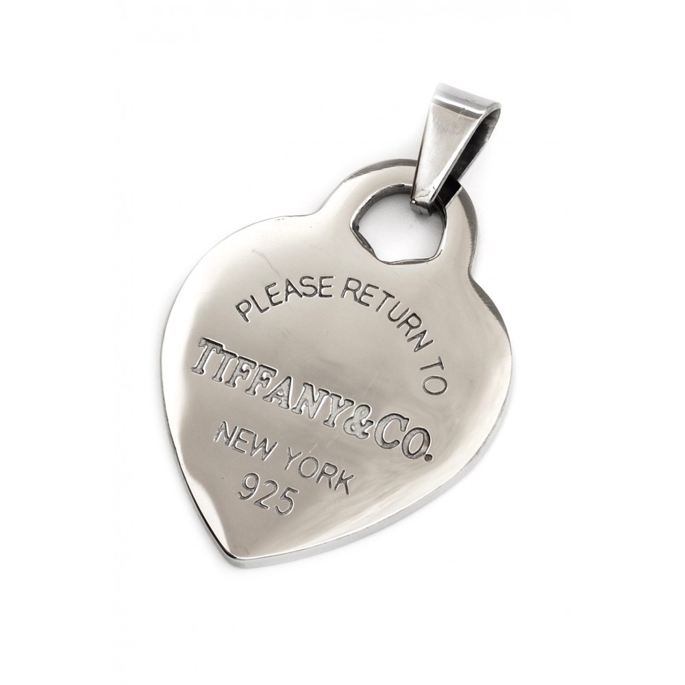Dije de Acero corazón plano 36mm 