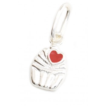 Dije de plata muffin con corazon 11mm