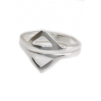 Anillo de plata dos triangulos calados 