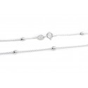 Pulsera de plata mini espejito con semillitas 18cm 