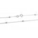 Pulsera de plata mini espejito con semillitas 18cm 