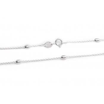 Pulsera de plata mini espejito con semillitas 18cm 