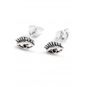 Aros de plata mini ojo turco con pestañas 5mm