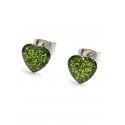 Aros de Acero corazón con brillo verde 8mm