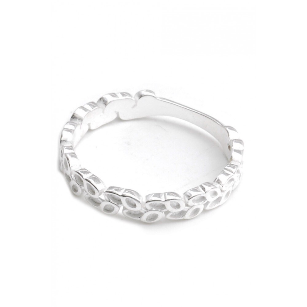 Anillo de Plata cinta hojitas 