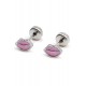 Aros de acero abridor labios rosa 6mm 