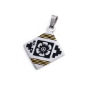 Dije de Acero rombo con guarda 30mm 