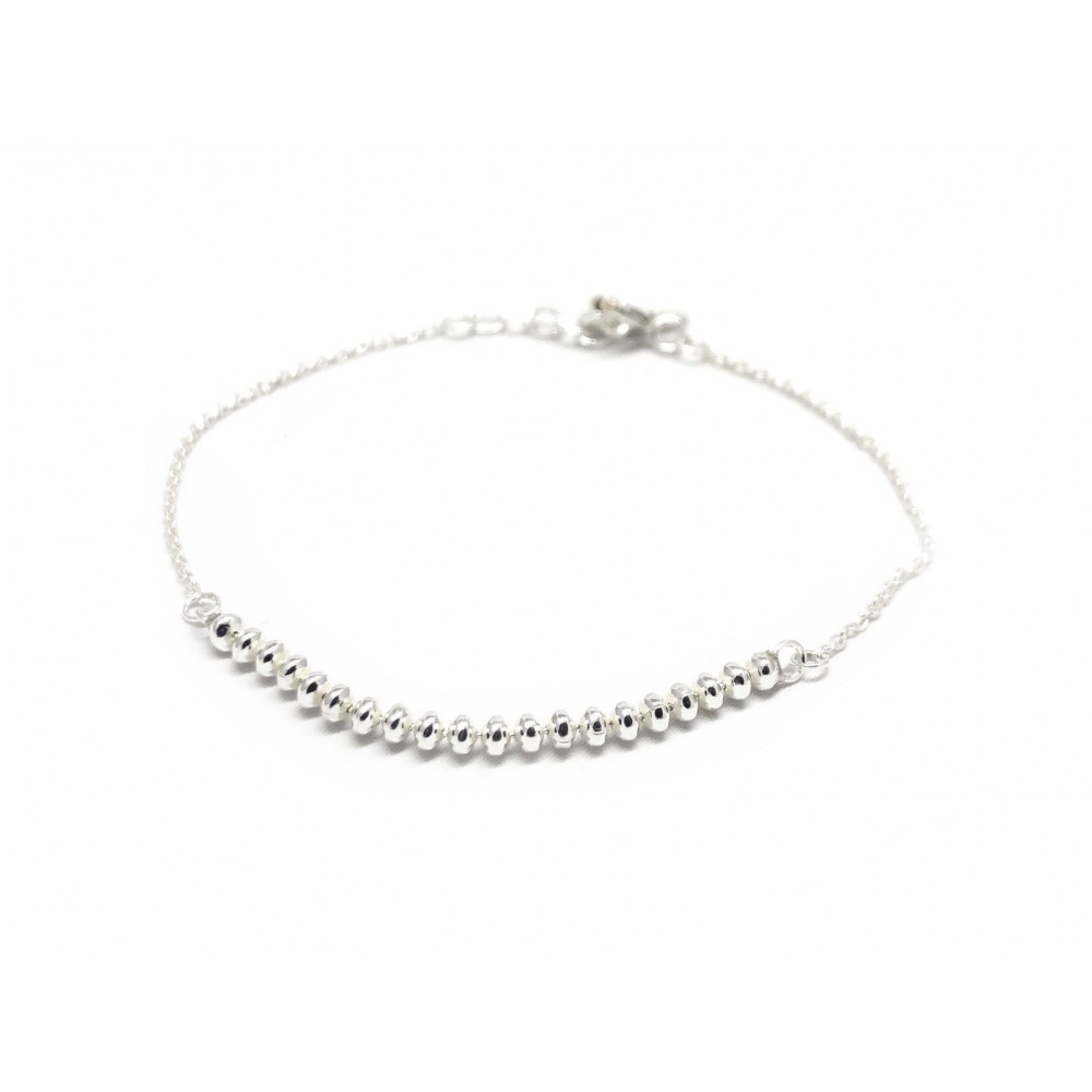 Pulsera de Plata mini donas 3mm 19cm