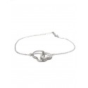 Pulsera de Plata corazones entrelazados micropavé 12mm 16cm