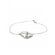 Pulsera de Plata corazones entrelazados micropavé 12mm 16cm 