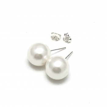Aros de Plata perla 12mm