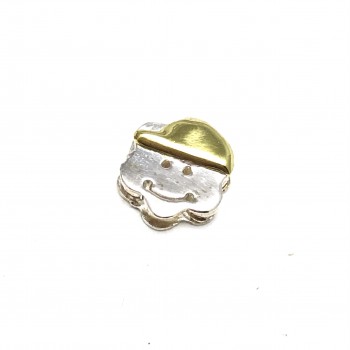Dije carita flor con gorra de oro 10mm