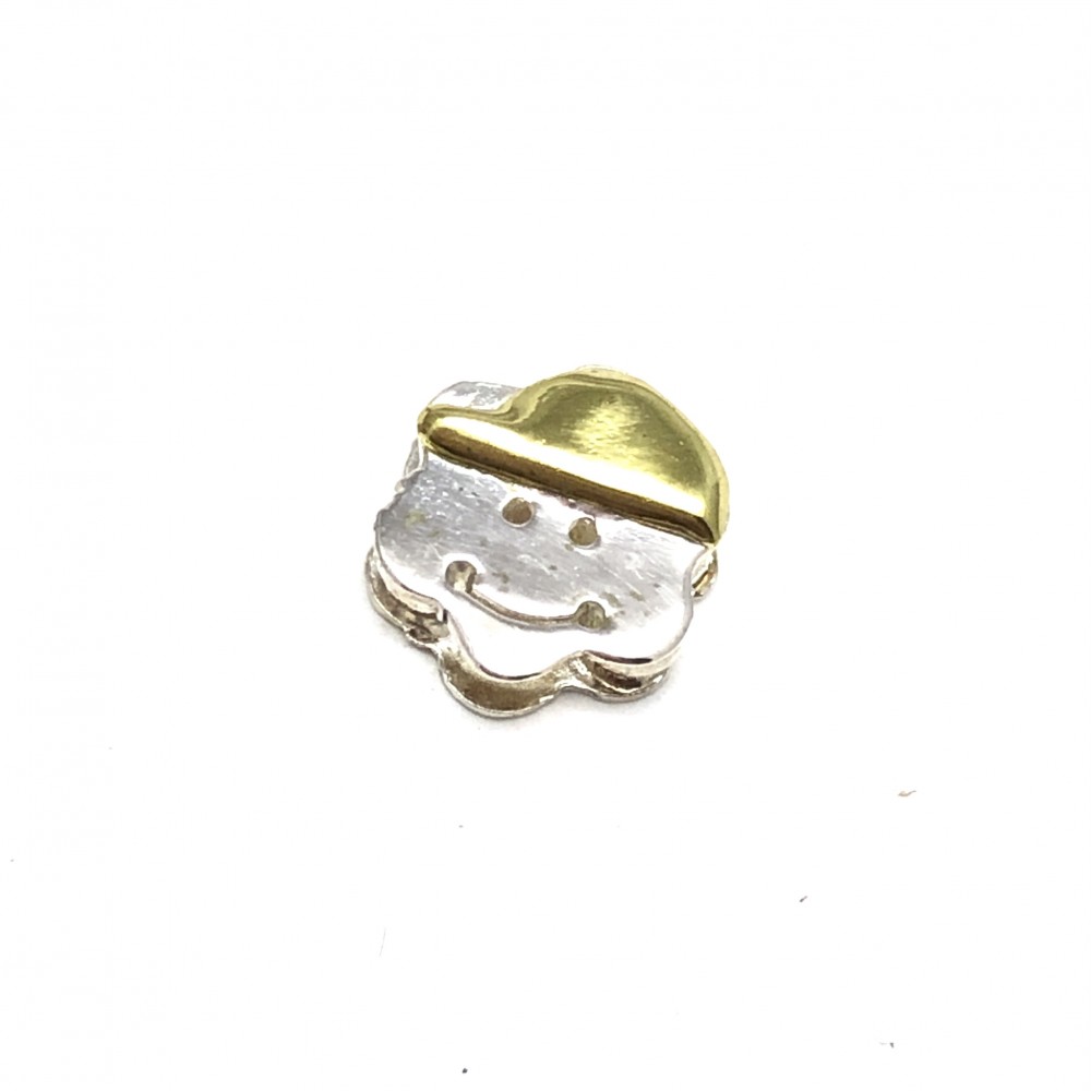 Dije carita flor con gorra de oro 10mm