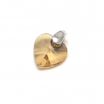 DIJE de plata corazon color ambar 14mm