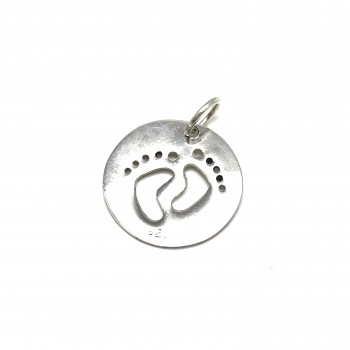 Dije de plata pies calados 25mm