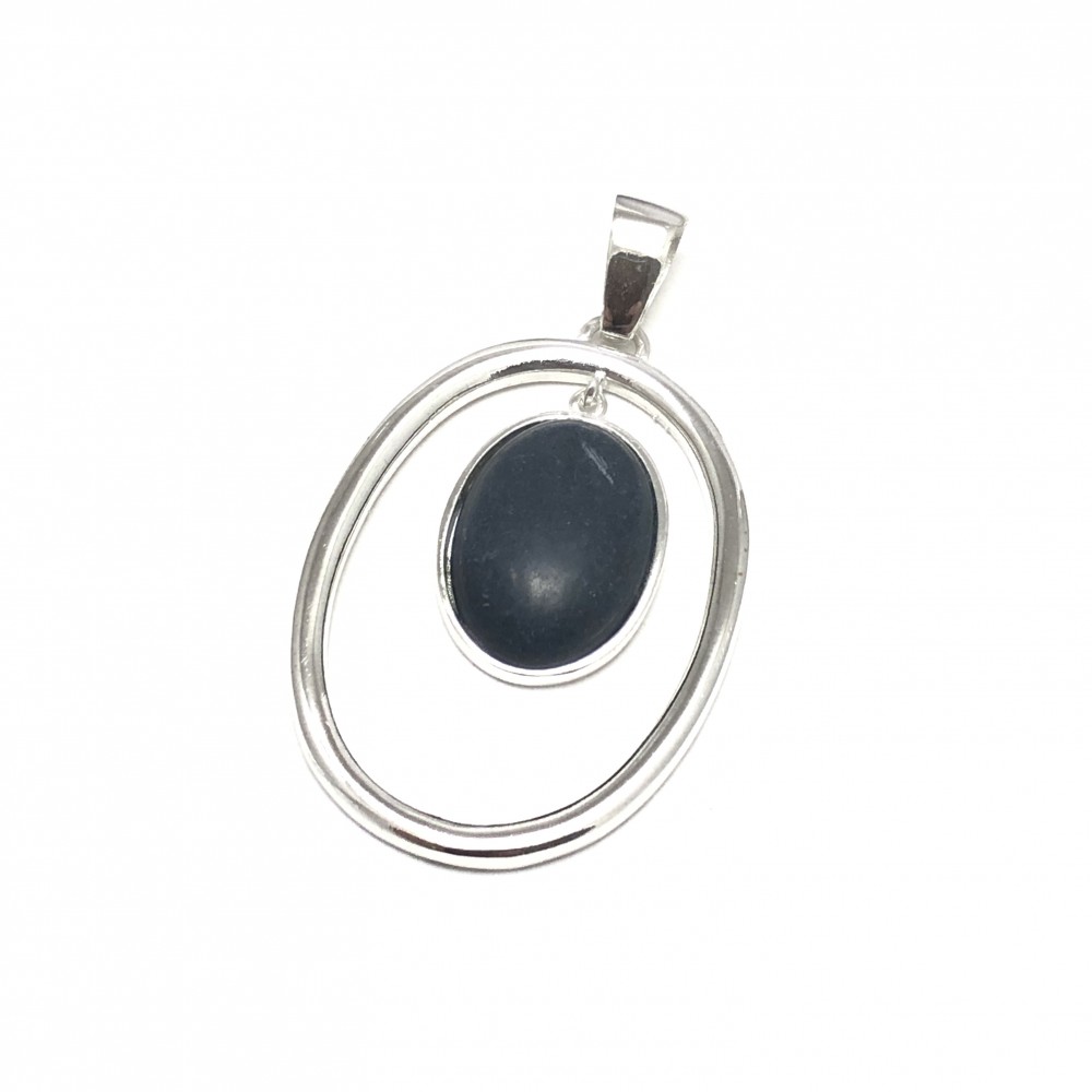 Dije de Plata centro negro 38mm