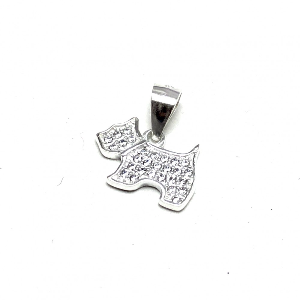 Dije perro con pavé 10mm 