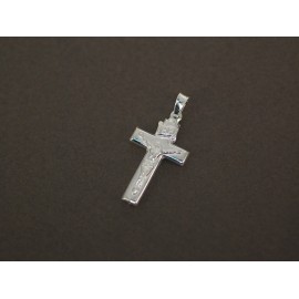 Dije de Plata cruz con cristo inflada 20mm