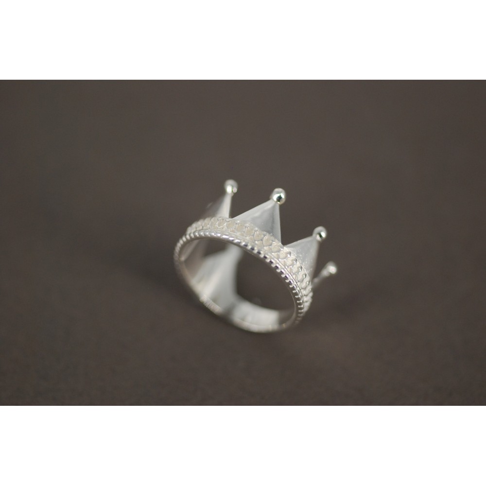 Anillo de Plata corona labrada