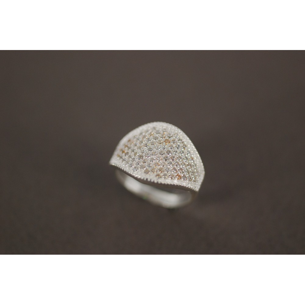 Anillo de Plata oval pave